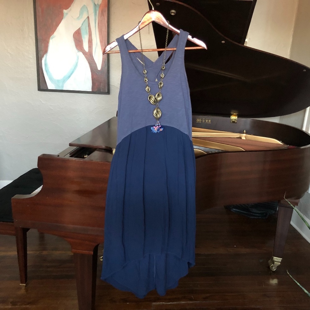 Anthropologie Left of Center Blue Summer Dress